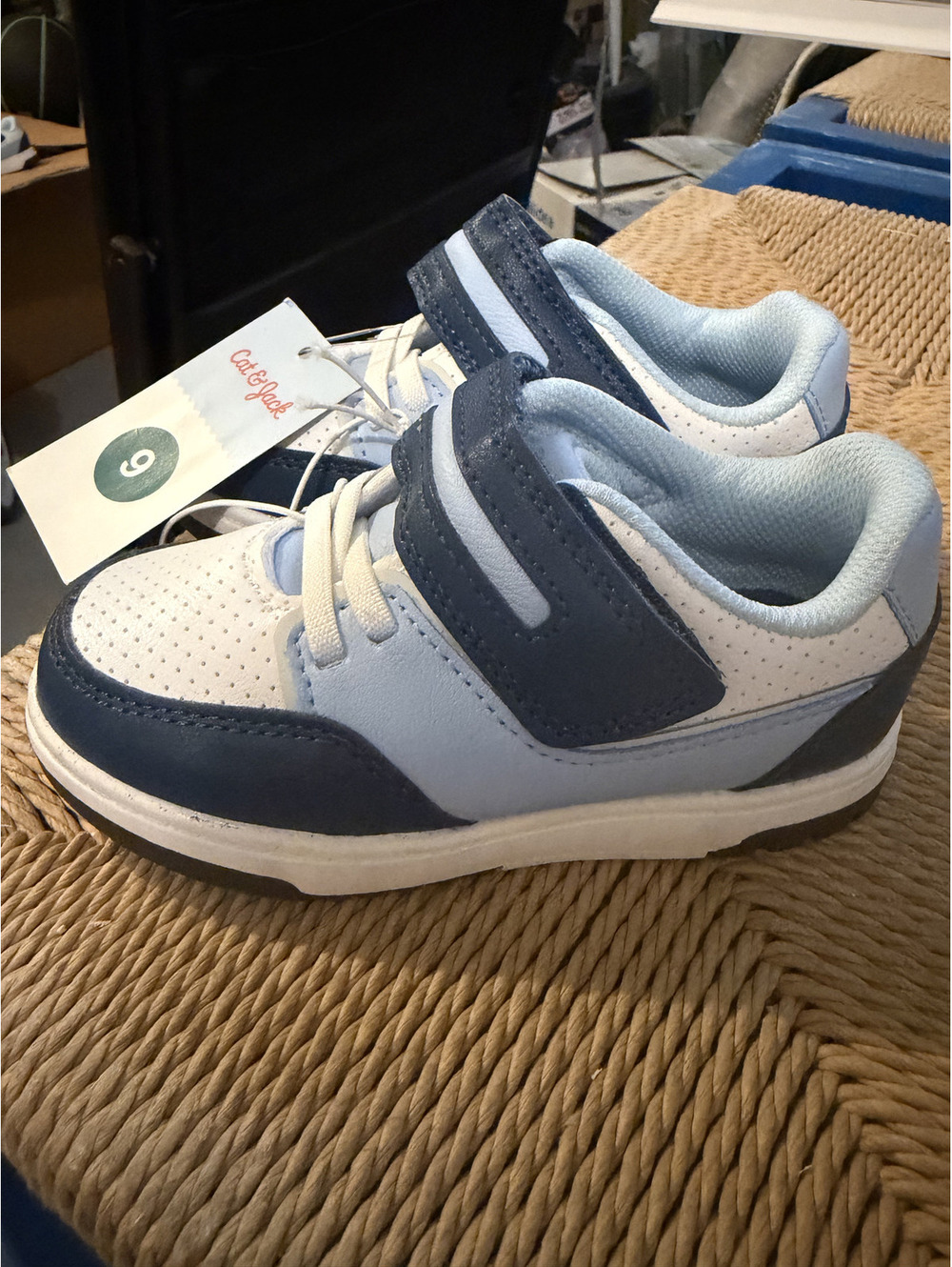 Cat & Jack Toddler Hudson Sneakers Blue White Hook And Loop